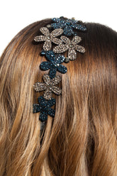 Bentita Ocazie 3 Flori Cristale Bleu Gri